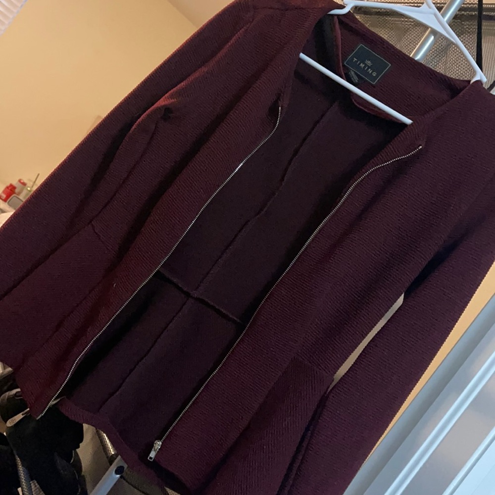 Burgundy blazer jacket